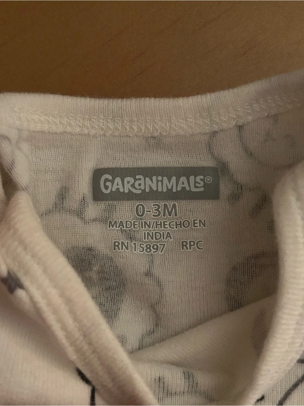 Garanimals White & Black Baby Bodysuits with Subtle Gray Prints